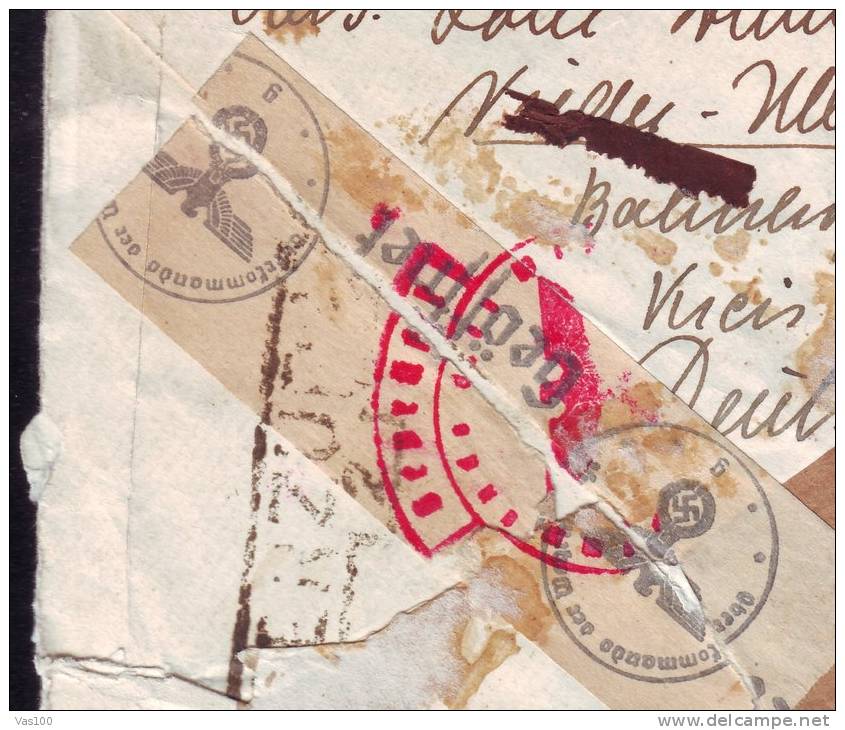 NAZIST, HITLER, STAMPS ON COVER, CENSORED, 1942, REGISTRED COVER, GERMANY, SENT TO ROMANIA - Other & Unclassified