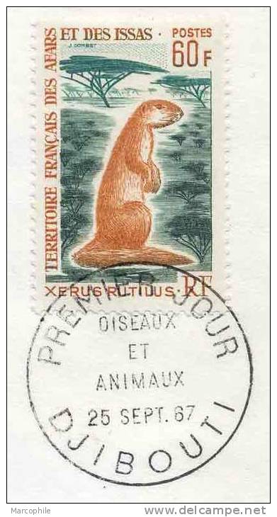 AFARS & ISSAS - DJIBOUTI - ANIMAUX / 1967 ENVELOPPE FDC (ref 2435) - Brieven En Documenten