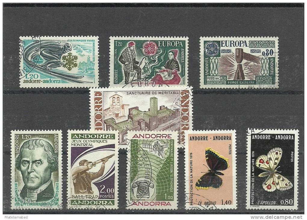 ANDORRA - CORREO FRANCES AÑO 1969 COMPLETO CON MATASELLOS. - Used Stamps