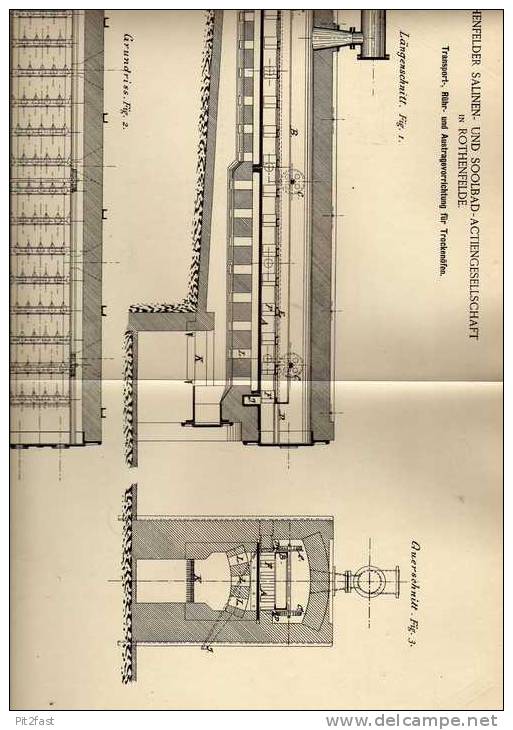 Original Patentschrift - Soolbad AG In Rothenfelde ,1887 , Trockenofen Vorrichtung , Apparat !!! - Tools