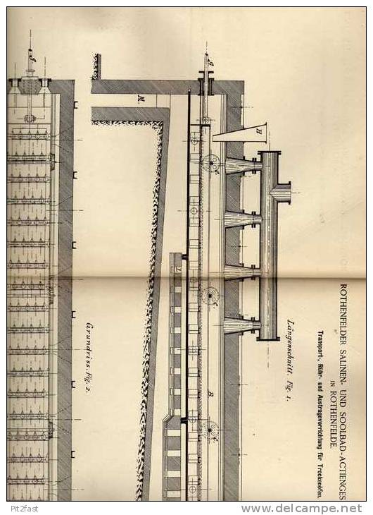 Original Patentschrift - Soolbad AG In Rothenfelde ,1887 , Trockenofen Vorrichtung , Apparat !!! - Machines