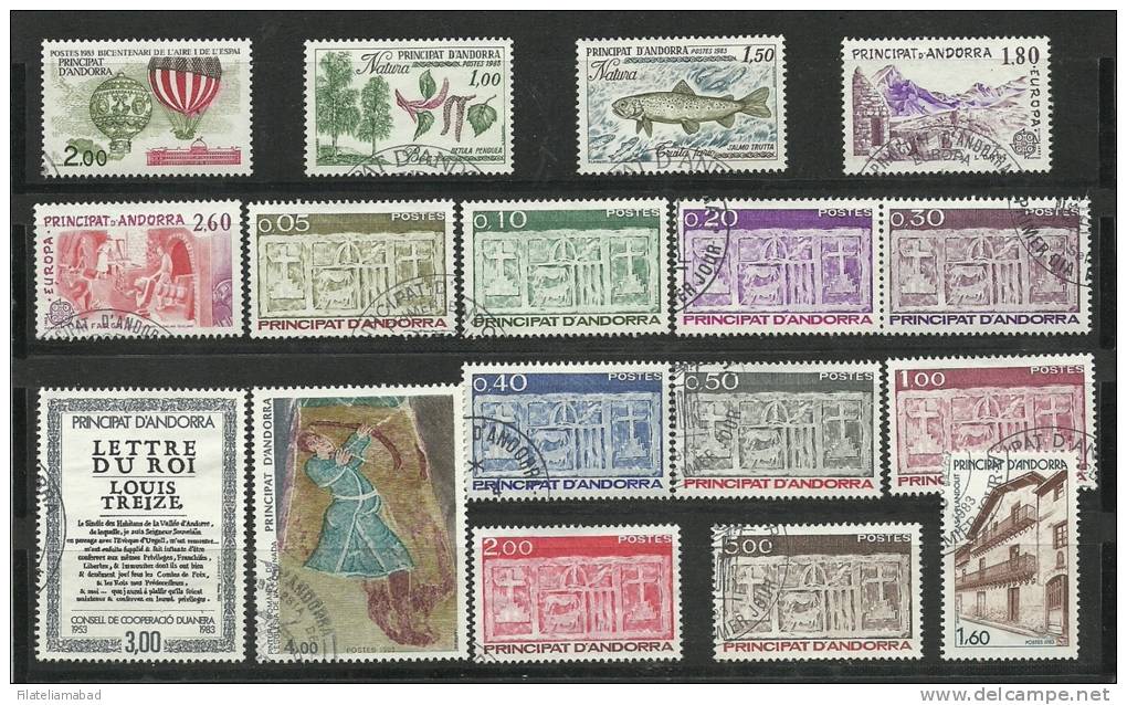 ANDORRA - CORREO FRANCES AÑO 1982 COMPLETO CON MATASELLOS. - Used Stamps