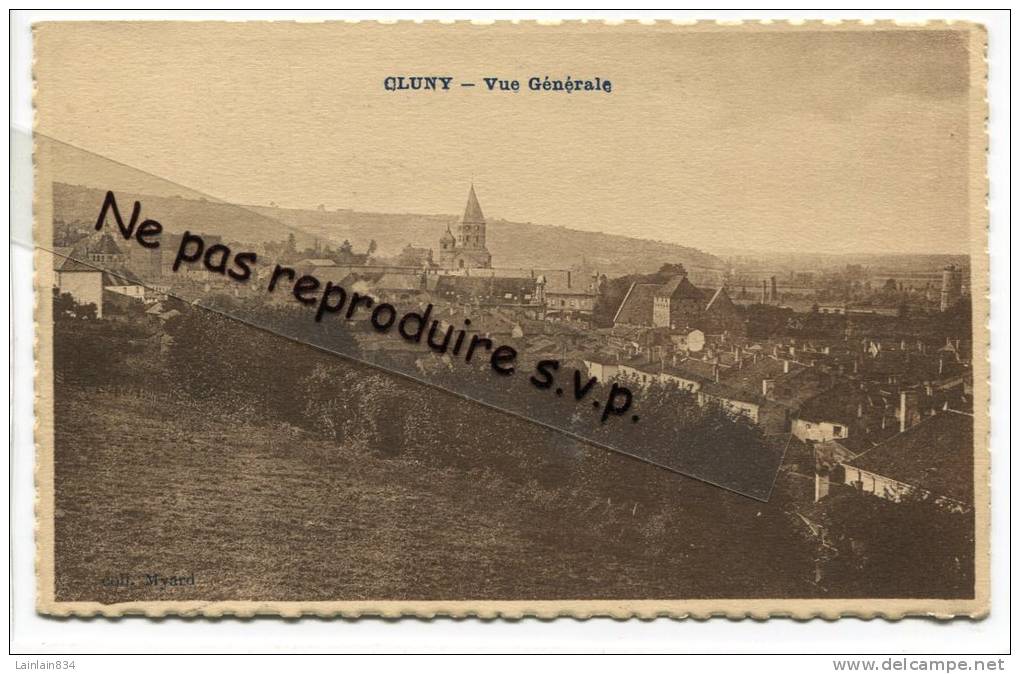 - 50 - CLUNY - (S.-ET-L.), Vue Générale, écrite, Magnifique, Petit Format, Très Bon état, 1932. - Cluny