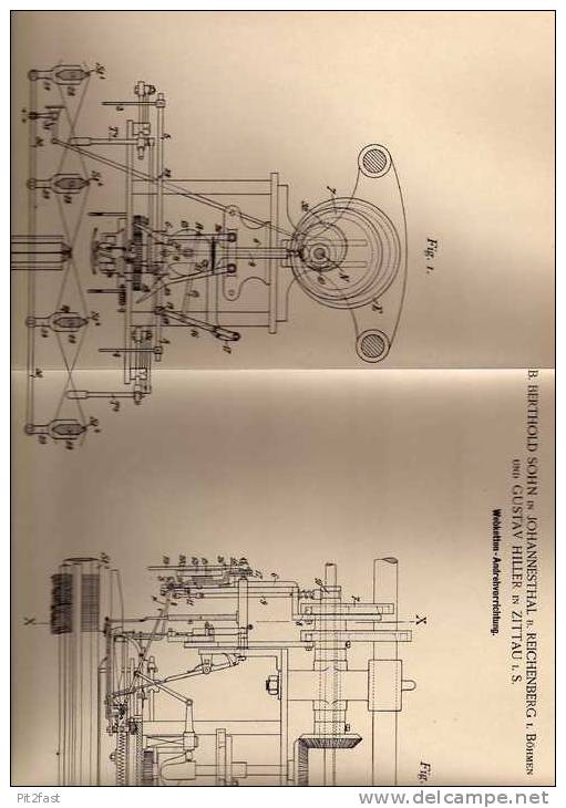 Original Patentschrift - G. Hiller In Johannesthal Und Zittau , 1900 , Webstuhl , Webketten , Weberei !!! - Machines