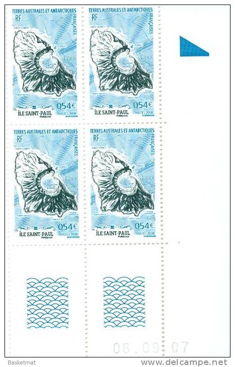 TAAF 2008 ILE SAINT PAUL XX NEUF BLOC COIN DATE DU 06/09/07 - Unused Stamps