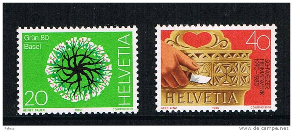 ZWITSERLAND  ARBRE FLEURI & SEILLON   1980  ** - Unused Stamps