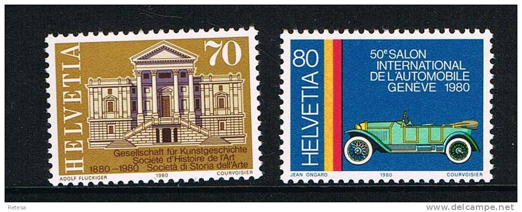 ZWITSERLAND  STADHUIS WINTERTHUR & AUTO PIC-PIC   1980  ** - Unused Stamps