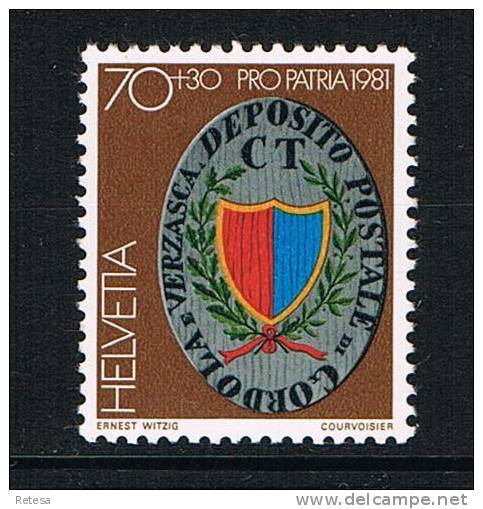 ZWITSERLAND  PRO PATRIA  RECLAMEBORD  POST GORDOLA 1981  ** - Unused Stamps