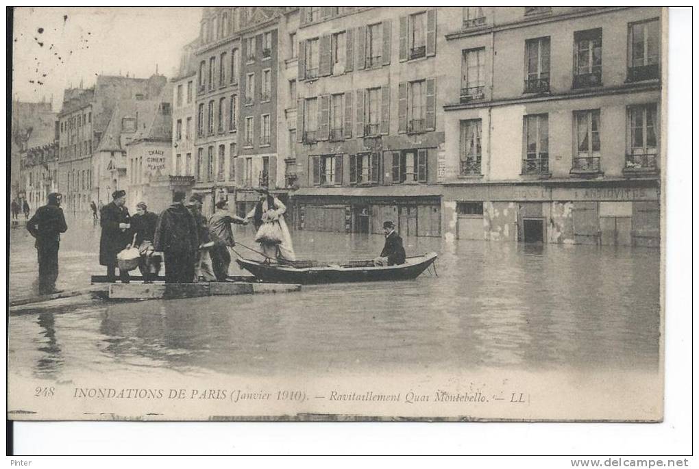 PARIS Ve - Inondations De Paris - Janvier 1910 - Ravitaillement Quai Montebello - Arrondissement: 05