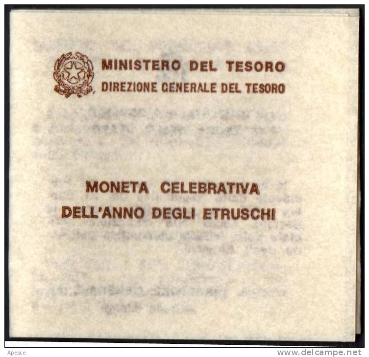 ITALIA 1985 - ANNO IDEGLI ETRUSCHI - 500 LIRE ARGENTO - CONFEZIONE IPZS - 3 FOTO - 500 Lire