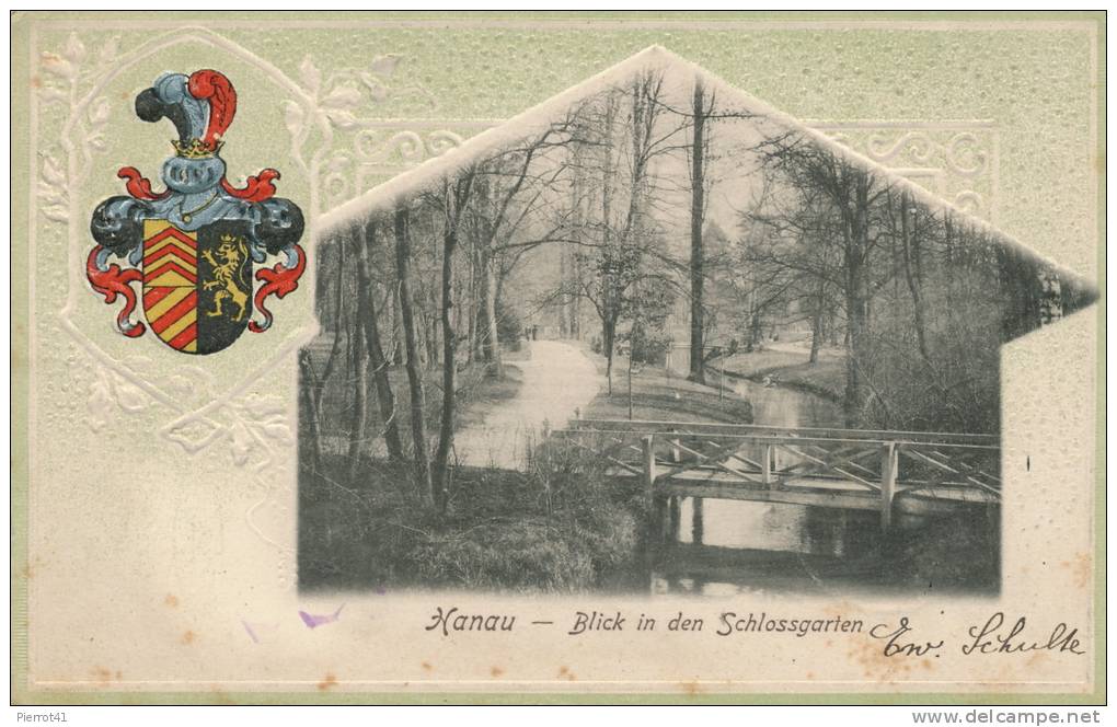 ALLEMAGNE - HANAU - Blick In Den  Schlossgarten (embossed Postcard) - Hanau