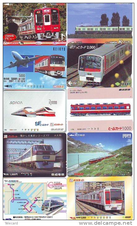50 Cartes Japon Différentes TRAINS - 50 Different Japan Prepaid TRAIN Cards (Z-295) Trein Zug * Chemin De Fer Locomotif - Colecciones