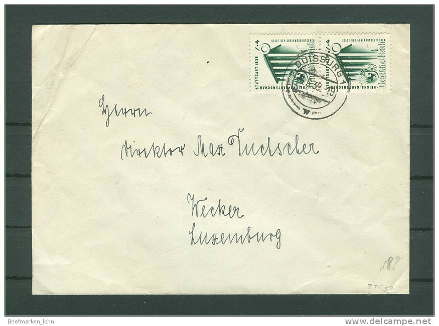 Auslandsbrief MEF 692 Duisburg Nach Luxemburg / Wecker !  (Del-2776) - Storia Postale