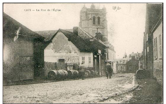 80 CAIX - La Rue De L'église - Autres & Non Classés