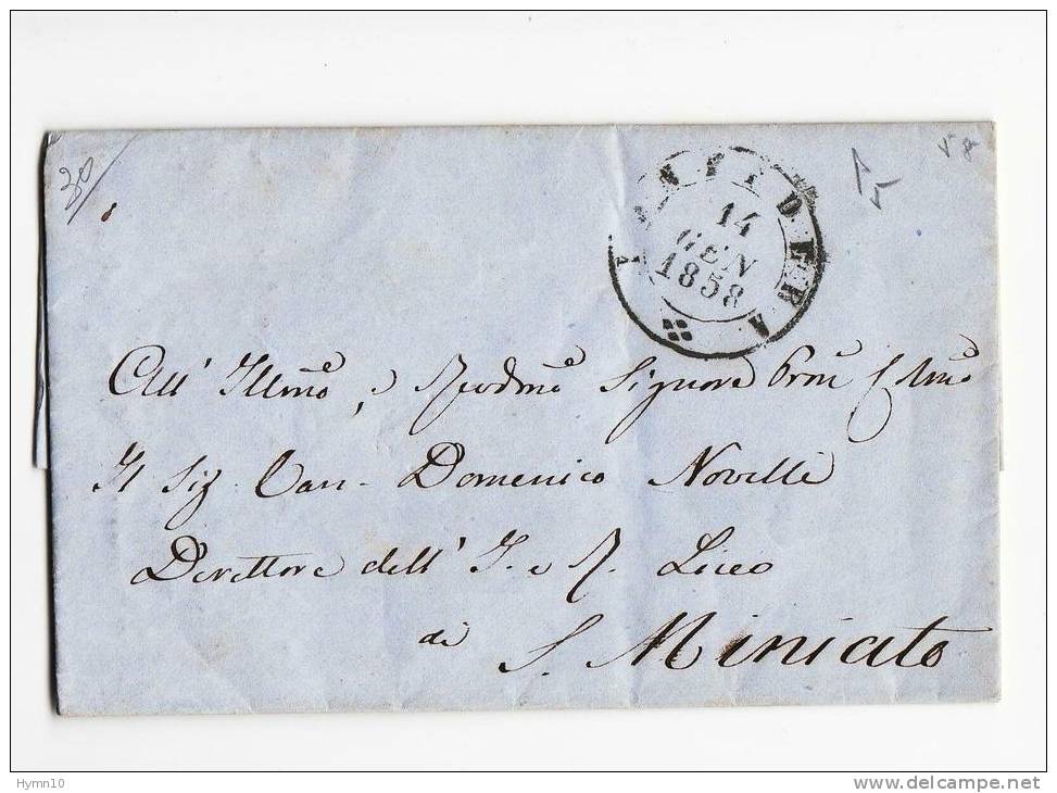 DA437-1858 Lettera Contenuto PONTEDERA-SAN MINIATO - 1. ...-1850 Vorphilatelie