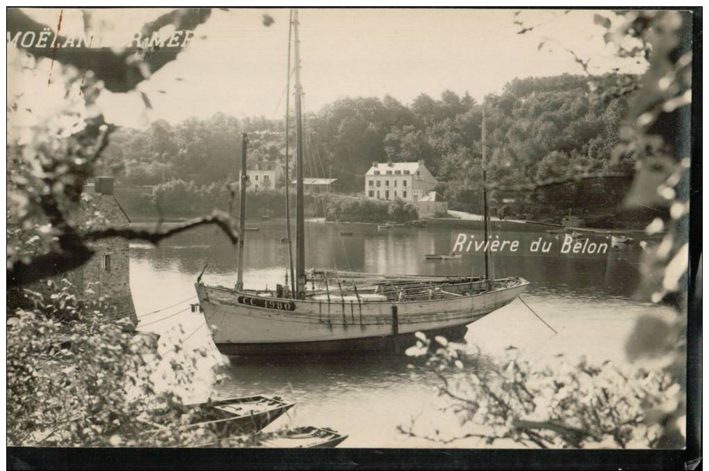Belle Carte Photo MOELAN.SUR.MER, Rivière Du Belon,  Avec BATEAU - Moëlan-sur-Mer