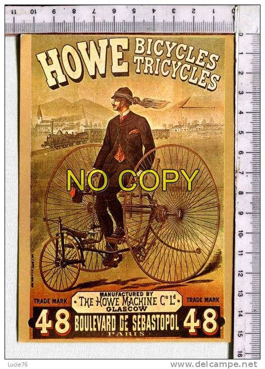 NOS CYCLISTES -   D'après Affiche  : HOWE Bicycles - Tricycles - Cycling