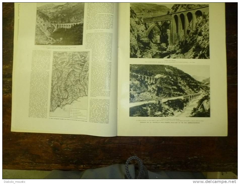 1928 Pub Signée FOUJITA ; Ethiopie ; NICE-CONI Par Rail ;Sépultures Milit. ;Masques Mortuaires;Rupture Barrage Isère - L'Illustration