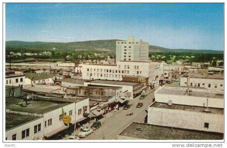 Fairbanks AK Alaska, Second Avenue Street Scene, Autos, C1950s Vintage Postcard - Fairbanks