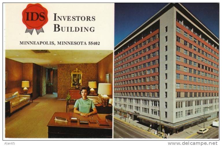 Minneapolis MN Minnesota, Investors Diversified Building Interior View, Industry '50s Decor, On C1950s Vintage Postcard - Minneapolis