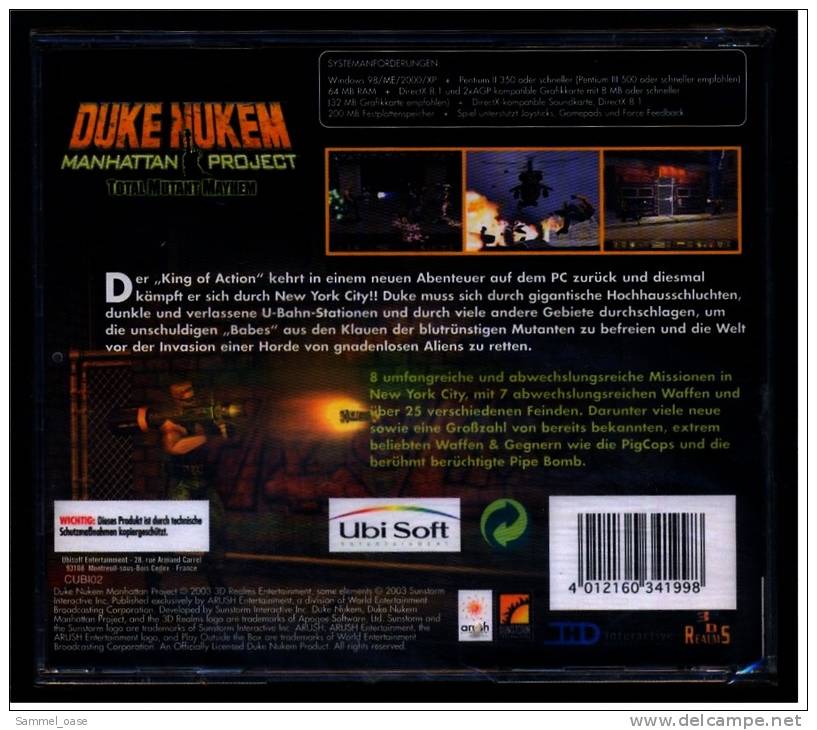 PC - Spiel  : DUKE  NUKEN Manhatten Project Total Mutant Mayhem - PC-Spiele