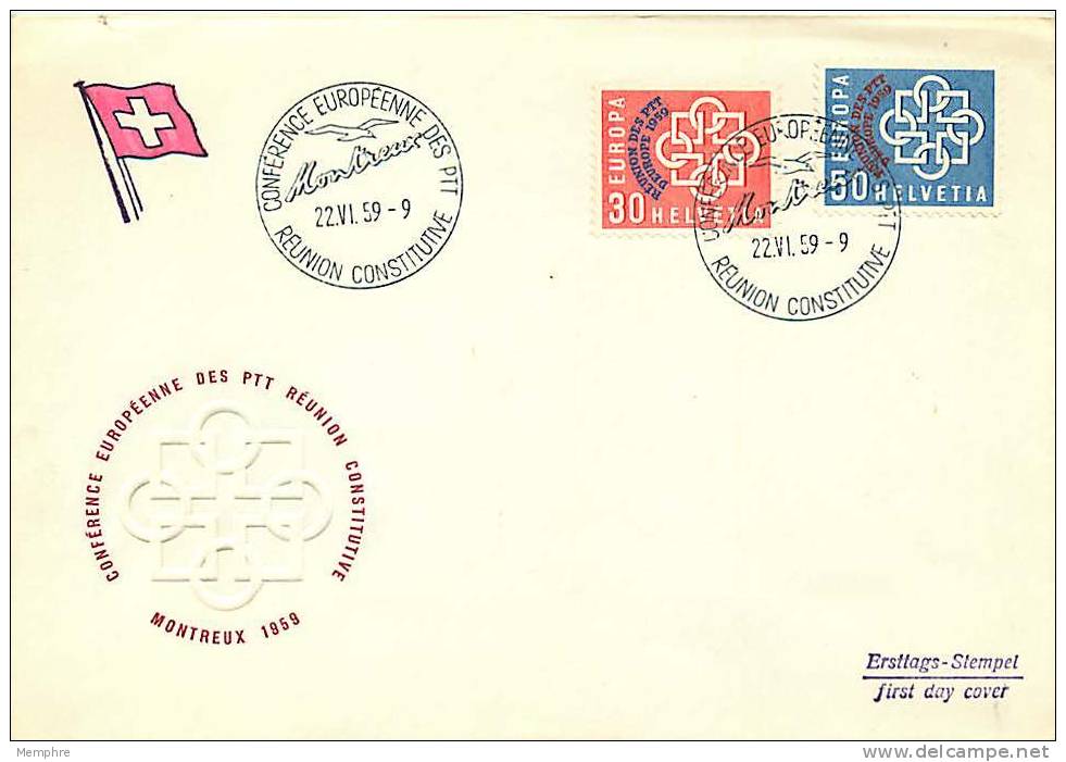 1959  Conférence Européenne Des PTT  FDC Non Adressé - FDC