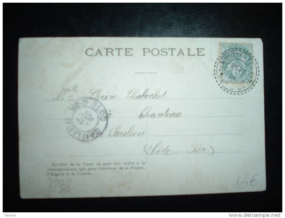 CP TYPE BLANC 5 C OBL. PERLEE 23 AOUT 04 LA MOTTE - TERNANT (21 COTE D'OR) - 1877-1920: Semi Modern Period