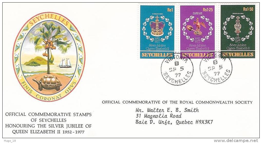 FDC Seychelles:1977  Silver Jubilée - Seychellen (1976-...)