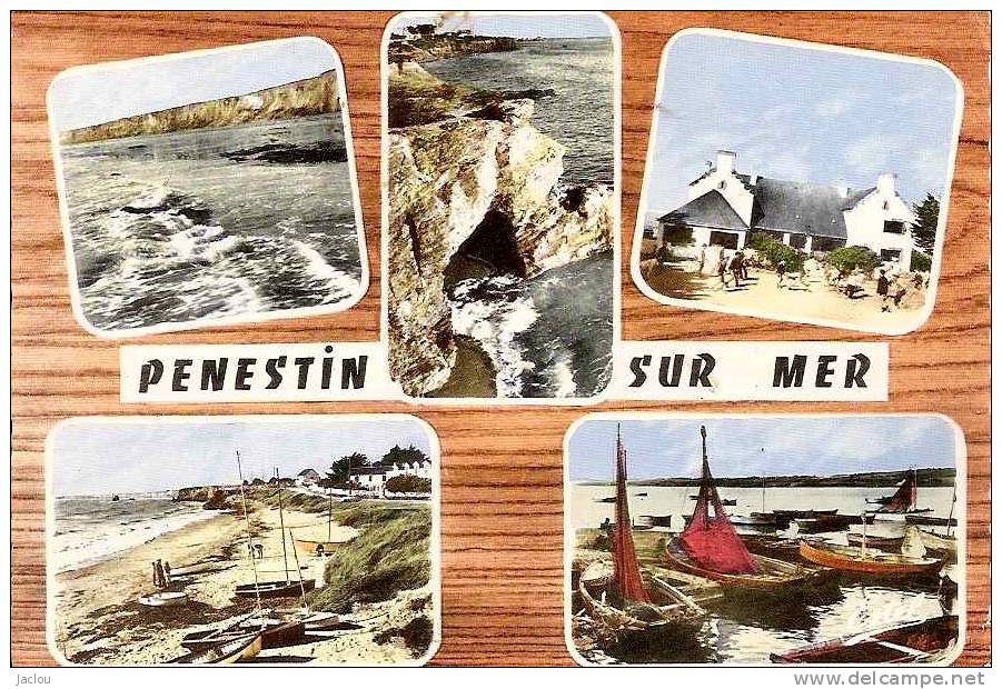 SOUVENIR DE PLENESTIN ,MULTI VUES ,COLORISEE  REF 26720 - Pénestin