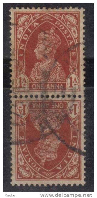 King George V1, Tete-beche, 1a 1936 Used,   British India - 1936-47 Koning George VI