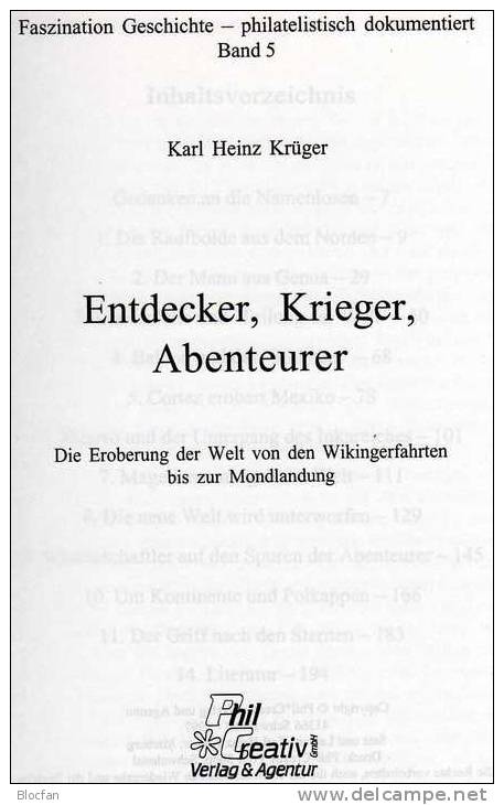 Entdecker Krieger Abenteurer Phil Creativ Antiquarisch 9€ Humorvolle Geschichte Band 5 Briefmarken Von Wikinger - Kosmos - Autres & Non Classés