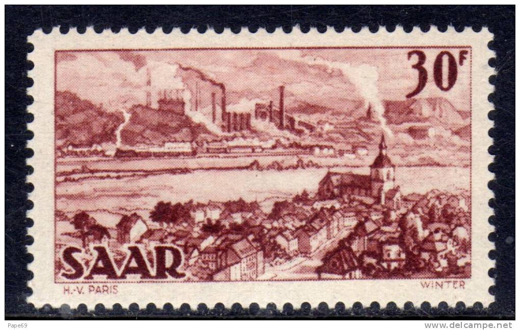 Sarre Occupation Française N° 288 XX  30 F. Brun-rouge Sans Charnière TB - Unused Stamps