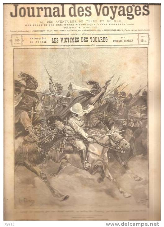 JOURNAL DES VOYAGES N°165  28 Janvier  1900   LES VICTIMES DES TOUAREG - Zeitschriften - Vor 1900