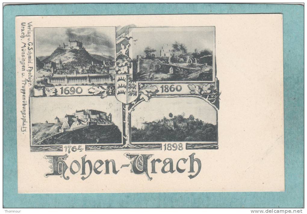 HOHEN - URACH   -  4  VUES -  BELLE CARTE PRECURSEUR  - - Bad Urach