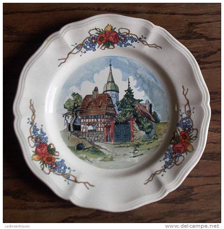 Sarreguemines Obernai -  Assiette - Bord  - Plate - AS 1489 - Sarreguemines (FRA)