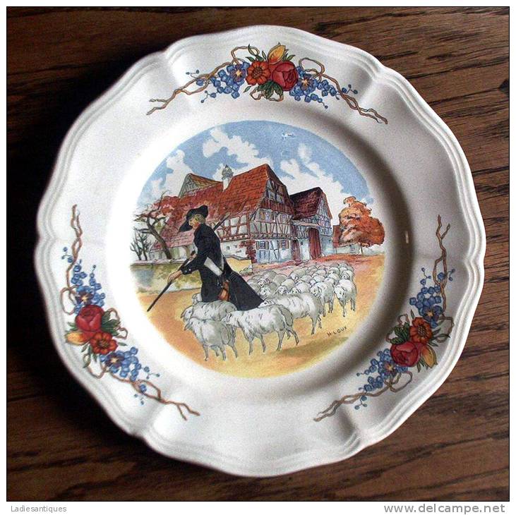 Sarreguemines Obernai -  Assiette - Bord  - Plate - AS 1488 - Sarreguemines (FRA)