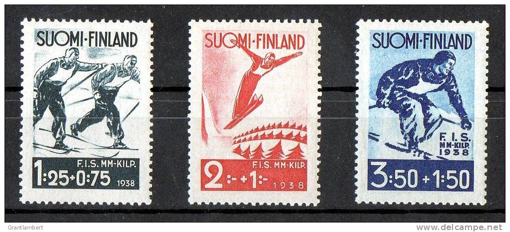 Finland 1938 Skiing Contest Set Of 3 Mint SG 321-323 - Nuovi