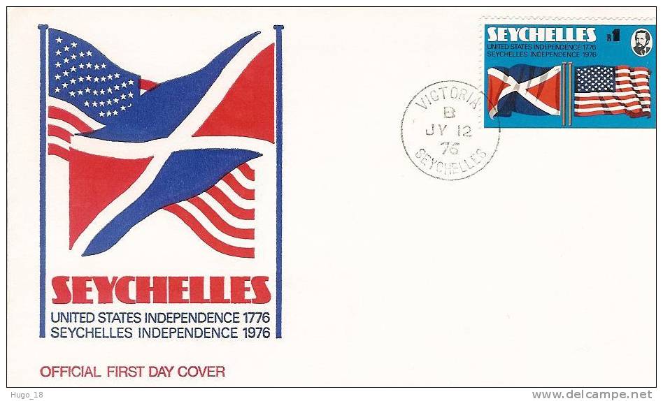 FDC Seychelles:1976  200th Anniversary  Independence - Seychelles (1976-...)