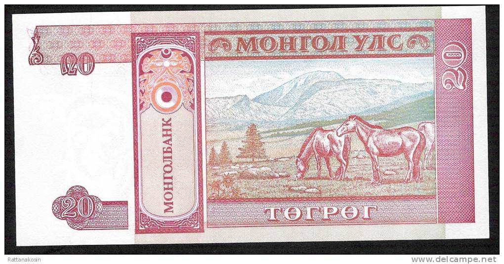 MONGOLIA   P55   20  TUGRIK   1993 LOW NUMBER  # AA0018056 - Mongolia