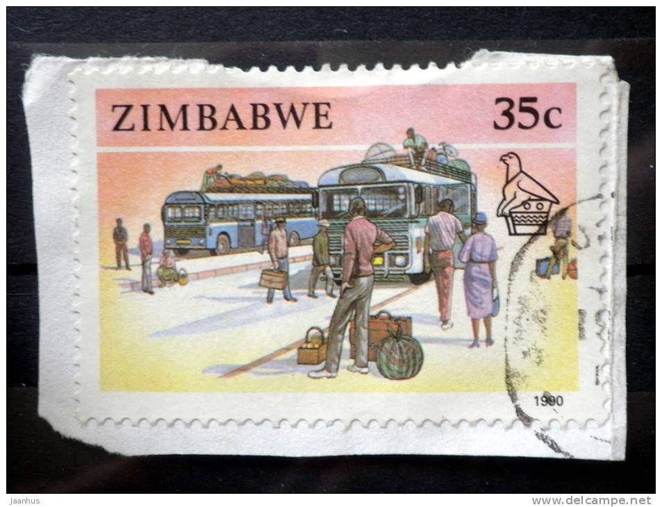 Zimbabwe - 1990 - Mi.Nr.431 - Used - Transportation - Buses, Travelers  - Definitives - On Paper - Zimbabwe (1980-...)