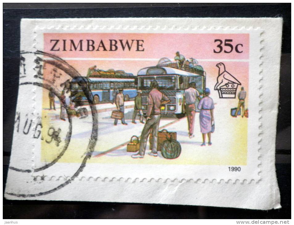 Zimbabwe - 1990 - Mi.Nr.431 - Used - Transportation - Buses, Travelers  - Definitives - On Paper - Zimbabwe (1980-...)