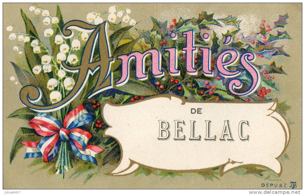 BELLAC (87) Carte Fantaisie Amitiés De - Bellac