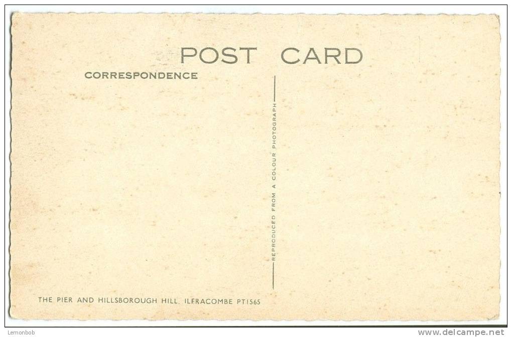 United Kingdom, The Pier And Hillsborough Hill, Ilfracombe, 1950s Unused Postcard [P8902] - Ilfracombe