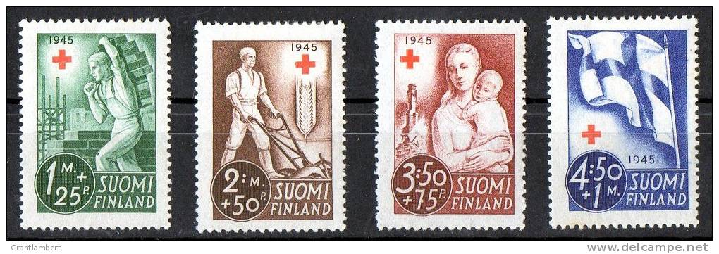 Finland 1945 Red Cross Set Of 4 Mint No Gum  SG 405-408 - Nuovi