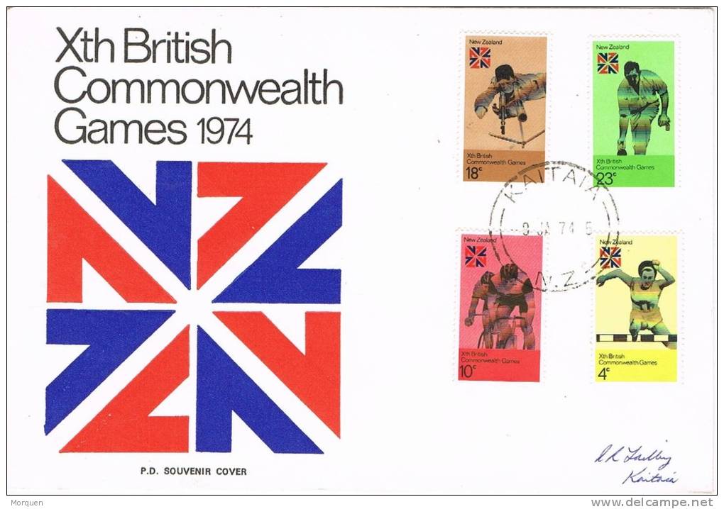 5932. Carta F.D.C. KAITAIA (new Zealand) 1974. Commonwealth Games - Briefe U. Dokumente