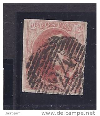 Belgium1858: Michel9used ,4margins .Close At Top. - 1858-1862 Medaillons (9/12)