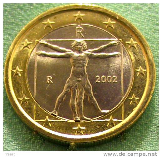 ITALY 1 Euro LEONARDO DA VINCI UNC 2002 RARE - Italia