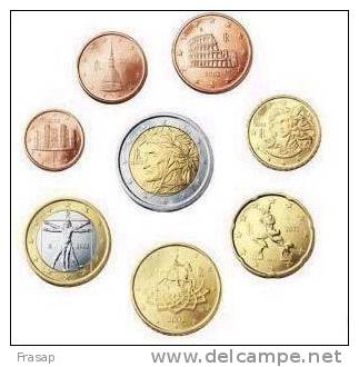 ITALY COMPLET SET 2002 2&1 EURO 50-20-10-5-2-1 EUROCENT 2002 UNC - Italy