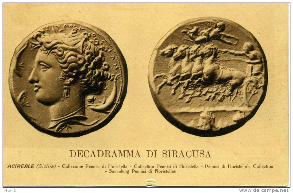 56*-Sicilia-Catania-Acirea E-Tema:  Numismatica-Collezione Pennisi Di Floristella-Piccolo Formato-Nuova - Acireale