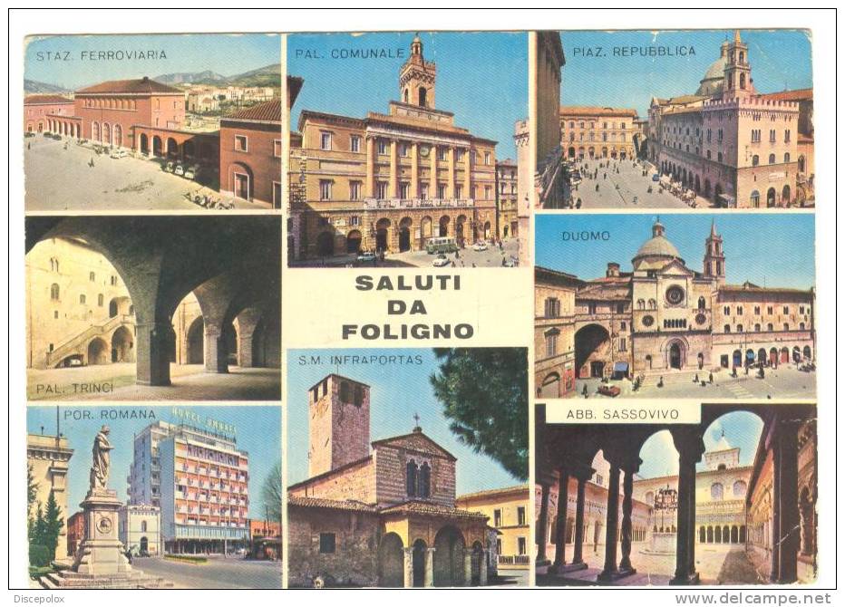 Z2497 Saluti Da Foligno (Perugia) - Multipla / Viaggiata 1974 - Foligno